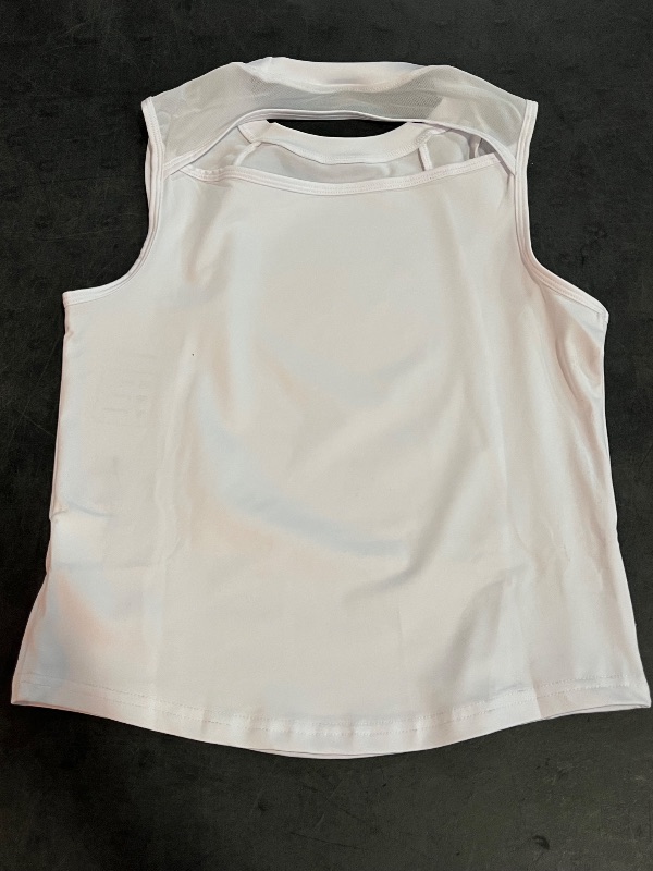 Photo 1 of (L) Girls Tennis Outfit Set with Open Back Tanktop and Skirt - White