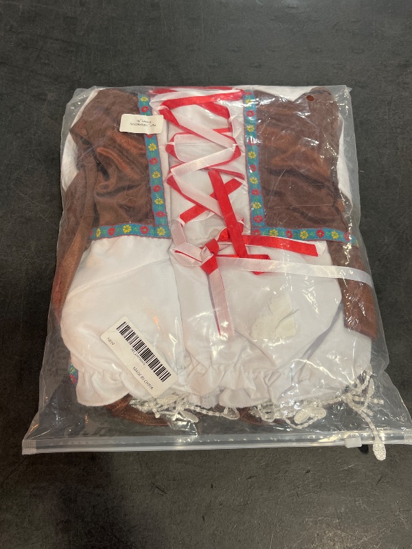 Photo 1 of (XL) Womens Heart Pattern Front Strapless Blouse Cosplay Costume Set- Brown
