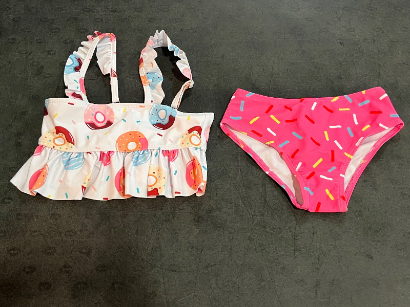 Photo 1 of (4T) SOLY HUX Toddler Girl's Cute Swimsuit Ruffle Hem Bikini Tankini Set Two Piece Bathing Suits