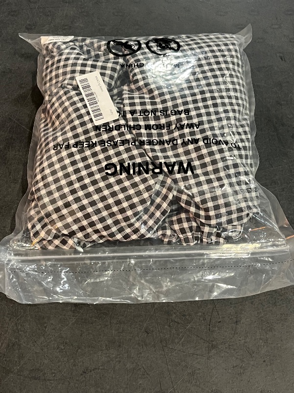 View 3 of (2XL) Theenkoln Womens Casual Midi Dress: Short Sleeve V-Neck Empire Waist Gingham Spring Fashion Long Trendy Tiered Formal Dresses