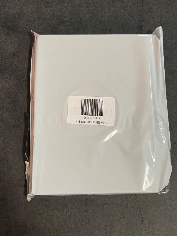 Photo 1 of Christmas Snowman Ornaments Set, 24 Pieces, Wood Holiday Tree Decorations, Purple Blue White Design with Signs
