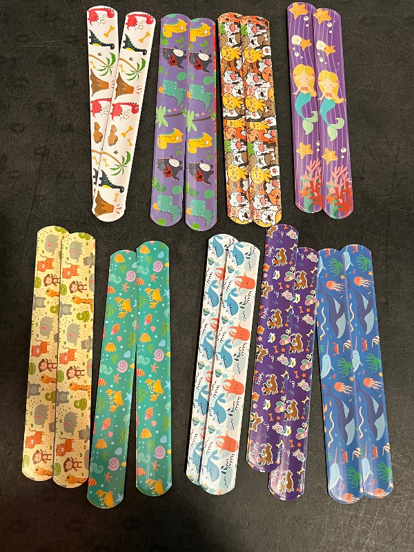 Photo 1 of 40 Pcs Slap Bands, Mix Designs for Birthday Gift Bags
