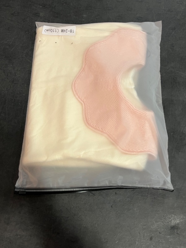 Photo 1 of 12-18M Baby Cream Colored Knit Romper with Decorative Ruffle Collar with Buttons