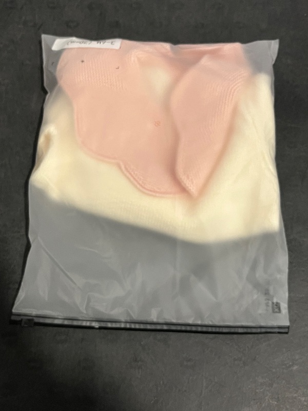 Photo 1 of 3-6M Baby Cream Colored Knit Romper with Decorative Ruffle Collar with Buttons