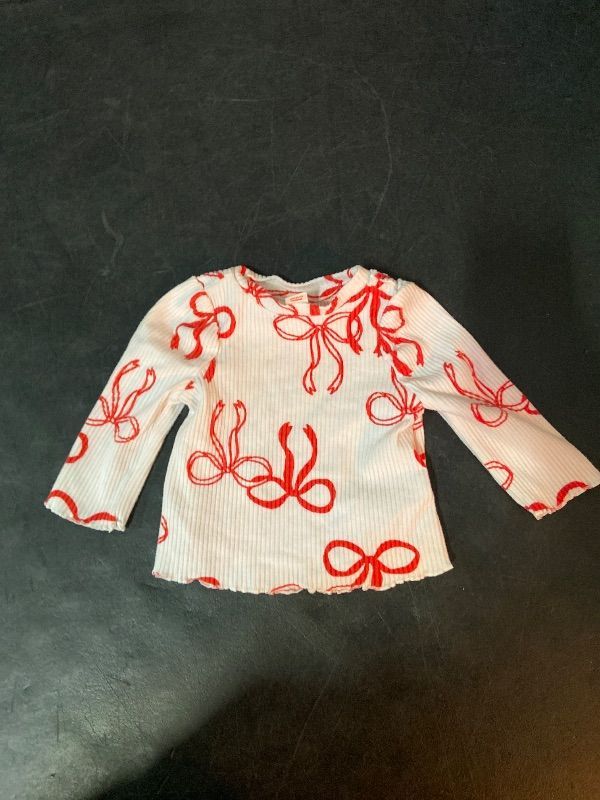 Photo 1 of Size 0-3m Baby Girls' Bow Cozy Ribbed Top - Cat & Jack™ Cream
