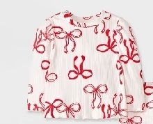 Photo 1 of Size 0-3m Baby Girls' Bow Cozy Ribbed Top - Cat & Jack™ Cream
