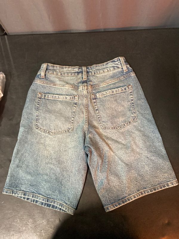 Photo 1 of Size 00 Women's Mid-Rise EasyRigid Cut-Off Jorts - Wild Fable™ Wash: Denim Bermuda Shorts, Relaxed Fit