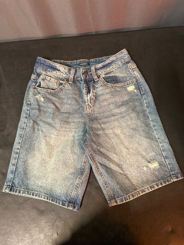 Photo 1 of Size 00 Women's Mid-Rise EasyRigid Cut-Off Jorts - Wild Fable™ Wash: Denim Bermuda Shorts, Relaxed Fit