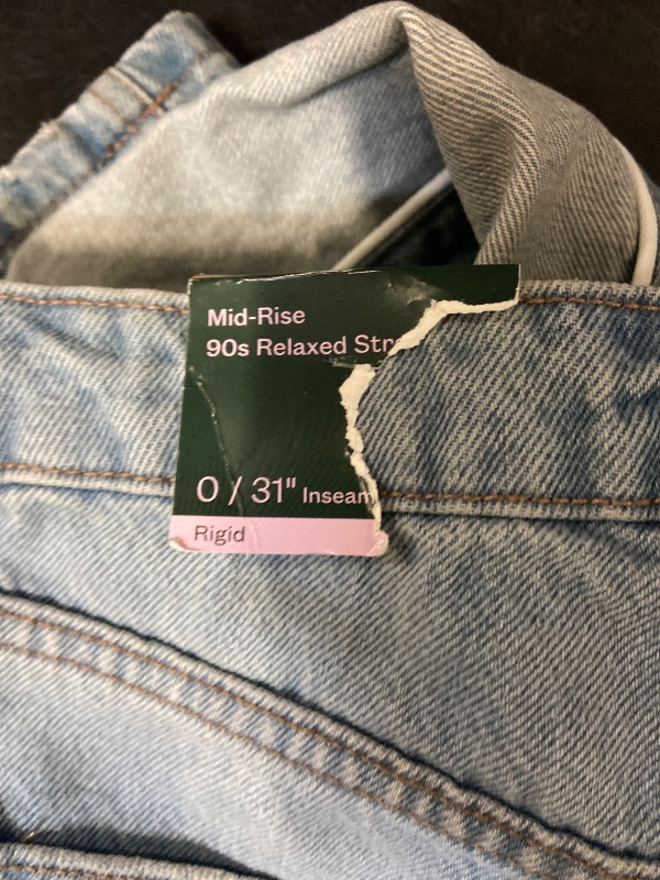 Photo 1 of Size 0 Women's Mid-Rise 90's Relaxed Jeans - Wild Fable™ Blue Denim 0: Straight Fit, 31" Inseam, Fly Zipper
