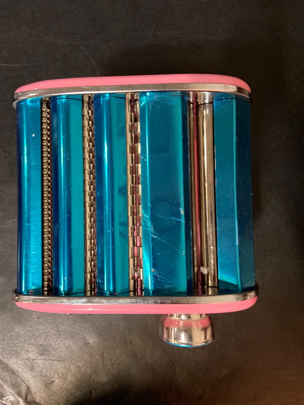 Photo 1 of Pasta Machine, Stainless Steel Hand Crank Noodles Maker Nonslip Base Pasta Maker Machine with 6 Adjustable Levels, for Lasagna Fettuccine Dumpling Wrapper (Pink)
