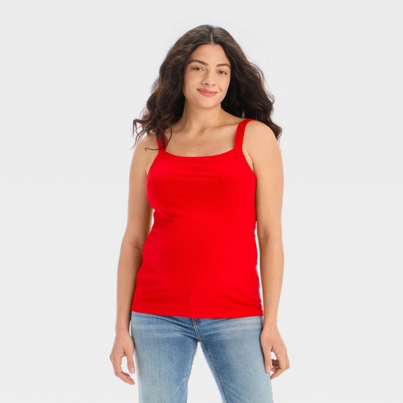 Photo 1 of Size M Ribbed Maternity Tank Top - Isabel Maternity by Ingrid & Isabel™ Red M
