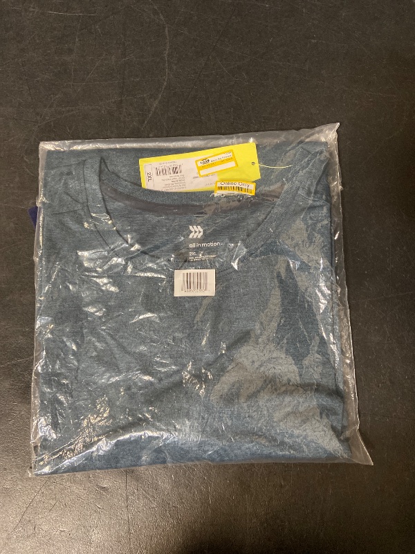 Photo 1 of Size 2X Men's Big Relaxed Fit Soft Stretch T-Shirt - All in Motion™ Dark Blue 2XL: UPF 50+, Jersey