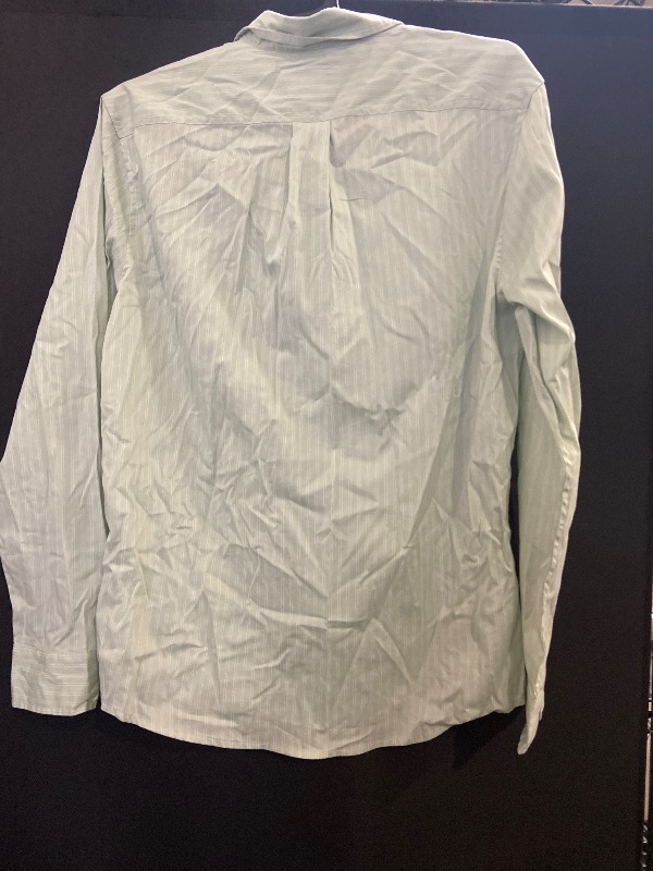 View 3 of (M) Men's Comfort Wear Long Sleeve Shirt - Goodfellow & Co™ Green M: Stripe Pattern, Button Down