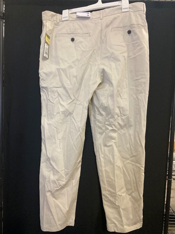 Photo 1 of Size 32x32 Men's Extended Tab Pleated Dress Trousers - Goodfellow & Co™ Beige 32x32: Cotton-Spandex, Relaxed Leg, Midweight