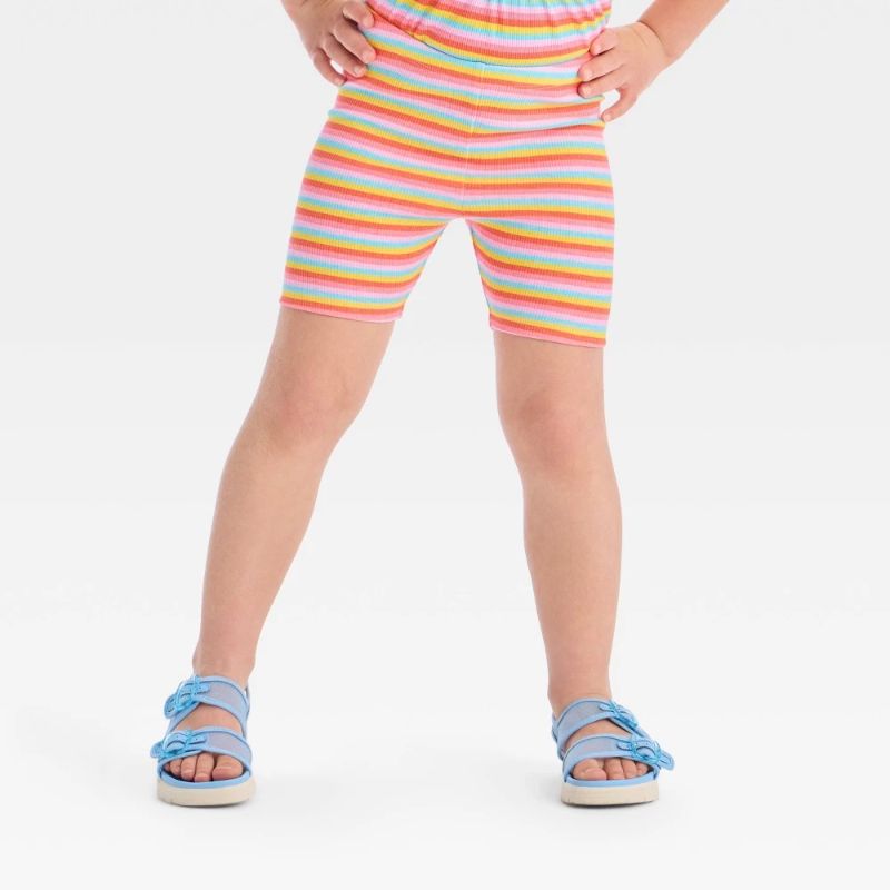Photo 1 of Size 12M Toddler Girls' Ribbed Striped Bike Shorts - Cat & Jack™ 12M