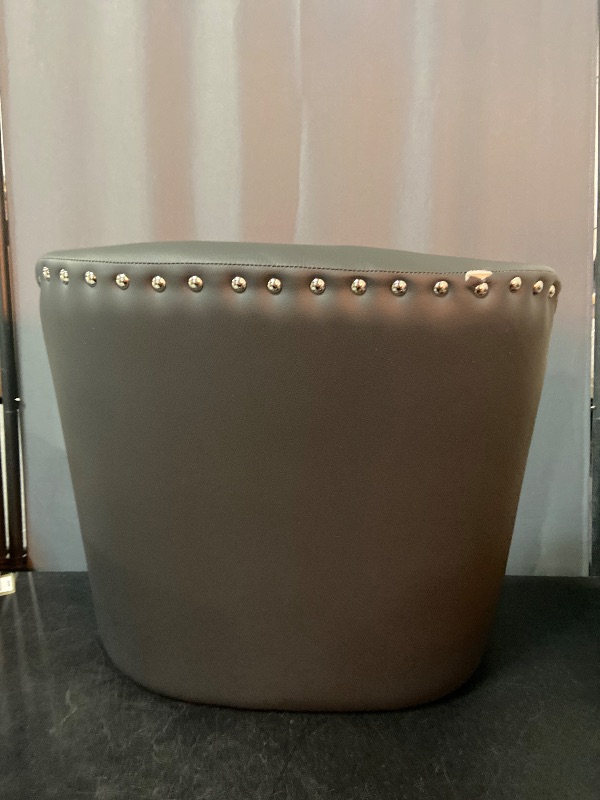 Photo 1 of MINCETA Counter Stools,26" 360 Free Swivel High Back Full Back Upholstered Nail Head Counter Height Bar Stools,Set of 2,PU in Dark Gray
