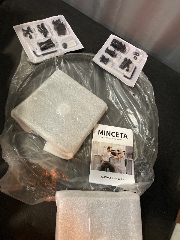 Photo 1 of MINCETA Counter Stools,26" 360 Free Swivel High Back Full Back Upholstered Nail Head Counter Height Bar Stools,Set of 2,PU in Dark Gray
