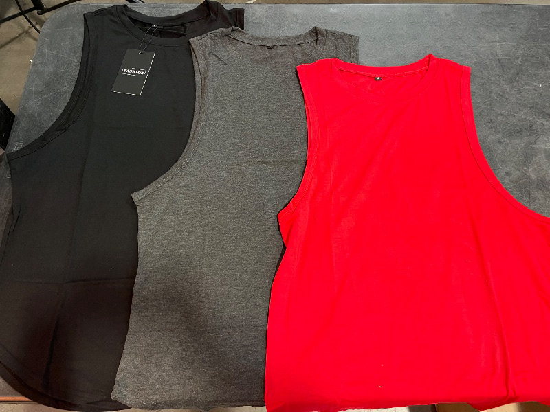 Photo 1 of (S) TURETRENDY Men's 3 Pack Tank Tops Workout Shirt Quick Dry Sleeveless Gym Stringer Muscle T-Shirts