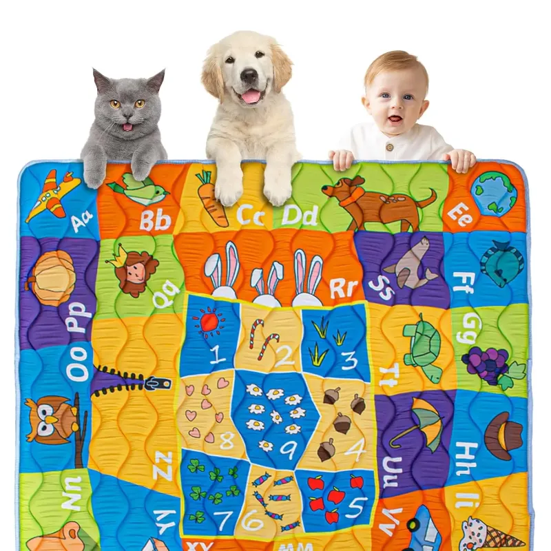 Photo 1 of Beavtaens Baby Play Mat, Foam 50" X 50" Playpen Mat, Thick Crawling Portable Baby Floor Mat, Non-Slip, Machine Washable (Educational)
