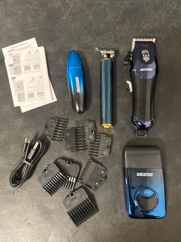 Photo 1 of Weeme Electric Set for Men, USB Rechargeable Trimmer Kit with T-Head, Nose Hair Clipper, Perfect Gift for Him, Beard Hair Shaver, Multifunctional Clippers
