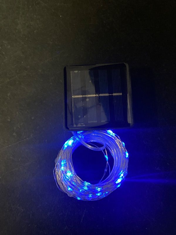 Photo 1 of 2 Pack Solar String Lights for Outside - 320LED 132FT Solar Fairy Lights Outdoor Waterproof 8 Modes, Copper Wire Solar Powered Twinkle Lights for Tree Garden Christmas Wedding Party Decor, Blue