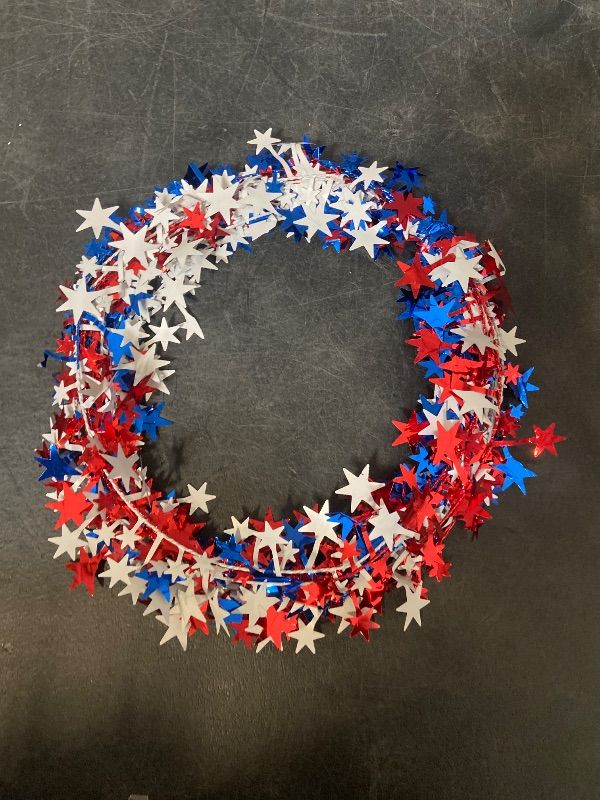 Photo 1 of 20ft patriotic tinsel garland