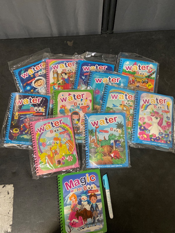 Photo 1 of 12 PCS Water Magic Coloring Book Set with 12 PCS Invisible Ink Pen Combo KIT for Kids |Coloring Book | (Multicolor)