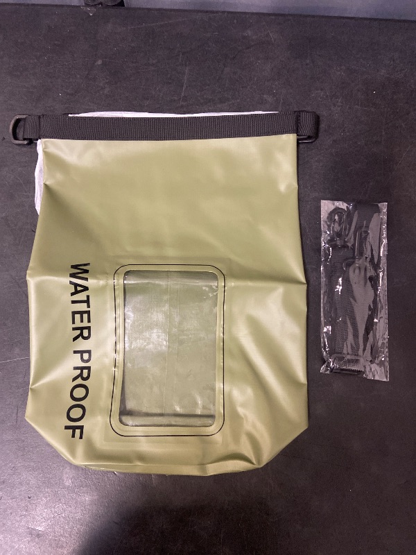 Photo 1 of 1 Piece Dry Bags,100% Waterproof Storage Bags,Military Grade Construction for Swimming,Kayaking,Boating,Hiking,Camping,Fishing, Biking,Skiing (Army green)
