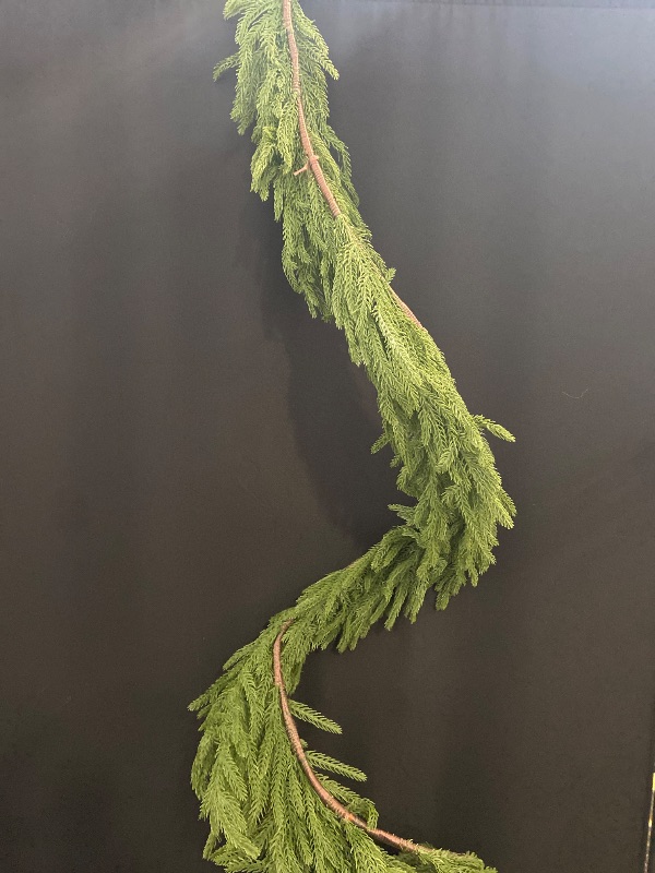 Photo 1 of 6 Ft Christmas Artificial Norfolk Garland, Real Touch Pine Garland, Natural Droopy, Soft Garland Christmas Decorations, Artificial Greenery Garland for Christmas Table Wall Decorations Outdoor (1)
