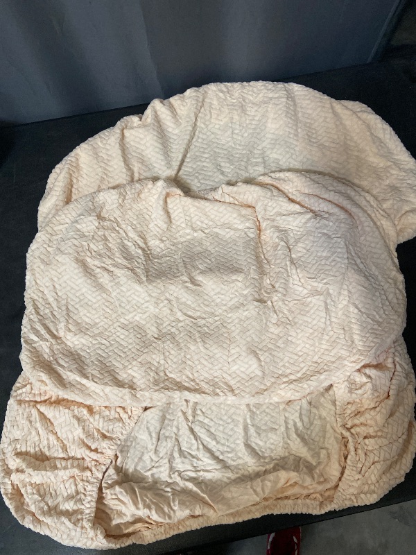 Photo 1 of 3 pc Backrest Cushion covers, Universal Stretch Chaise Sofa Slipcovers,Anti-Slip (peach)