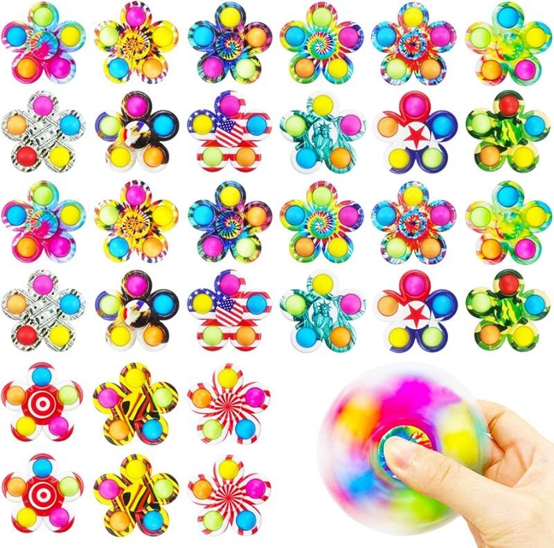View 1 of 50 Pack Halloween Party Favors Fidget Spinners for Kids, Sensory Fidget Toys, Return Gifts for Birthday Party Goodie Bags Stuffers for Kids Spinners Treasure Box Toys Classroom Rewards for Students
