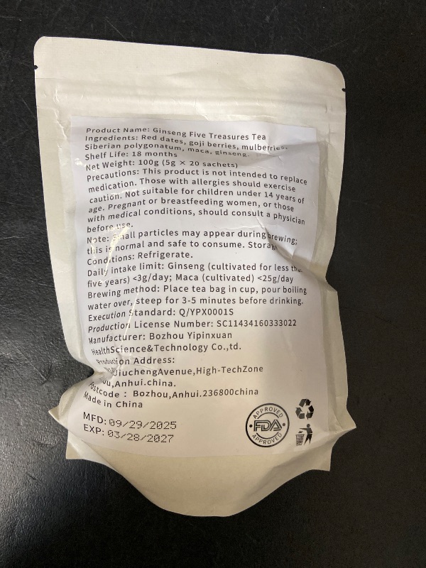 Photo 1 of Ginseng Six Treasure Tea, Turmeric Kidney Tea Formula Ginseng Eight Treasure Tea, Natural Detox, Kidney Cleanse Beverage for Women & Men (1)
