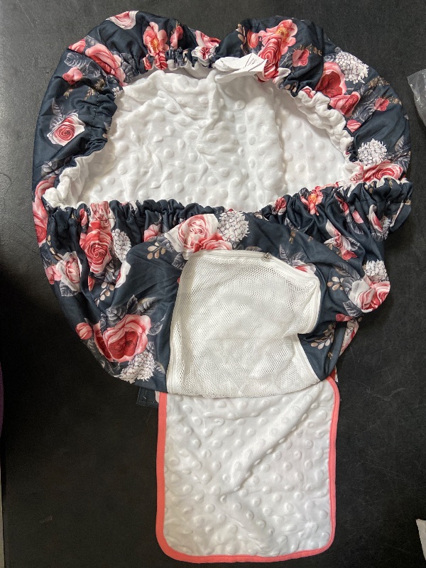 Photo 1 of Baby Car Seat Cover - Black Flowers