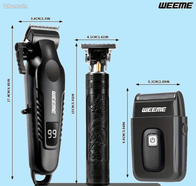 Photo 1 of Weeme Electric Set for Men, USB Rechargeable Trimmer Kit with T-Head, Perfect Gift for Him, Beard Hair Shaver, Multifunctional Clippers