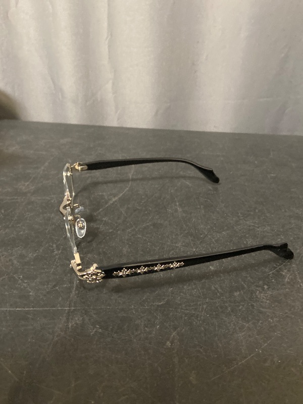 Photo 1 of Anti Blue Light Riless Reading chrome cross-rimmed glasses