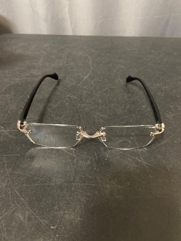 Photo 1 of Anti Blue Light Riless Reading chrome cross-rimmed glasses