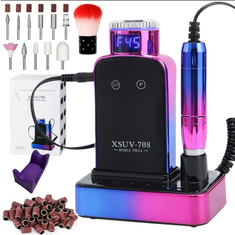 Photo 1 of  45000 RPM Nail Drill Machine With Charging Base Portable Electric File for Nails Gel Nail Polish Sander Manicure Set
