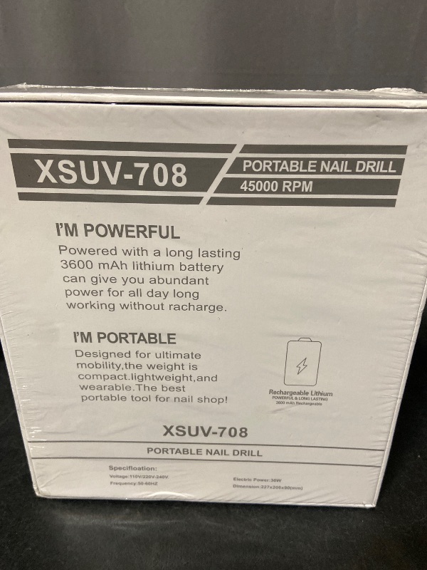 Photo 1 of  45000 RPM Nail Drill Machine With Charging Base Portable Electric File for Nails Gel Nail Polish Sander Manicure Set
