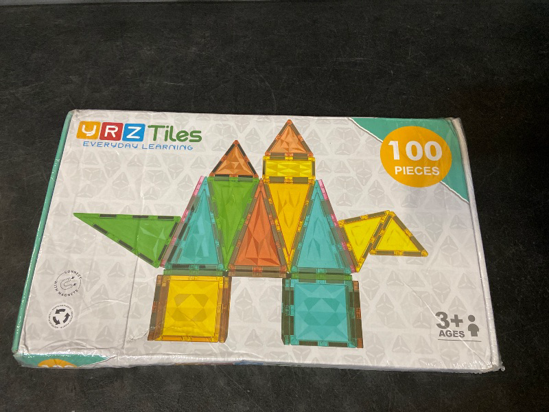 Photo 1 of Magnetic Tiles 100-Piece Set for Kids, Magnetic Building Blocks STEM Toys for Age 3+ Boys and Girls, Educational Magnet Construction Tiles for Creativity & Learning
