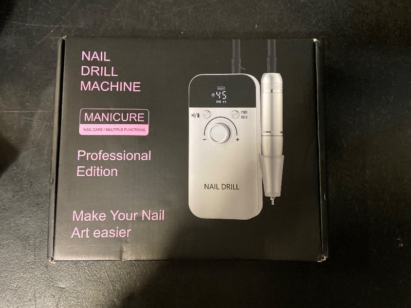 Photo 1 of Portable Nail Drill Professional: 45000 RPM Rechargeable Electric Nail Drills Machine with 6 Bits, Drill para Uñas Profesional E File for Acrylic, Gel Nails, Manicure & Pedicure - Salon & Home Use
