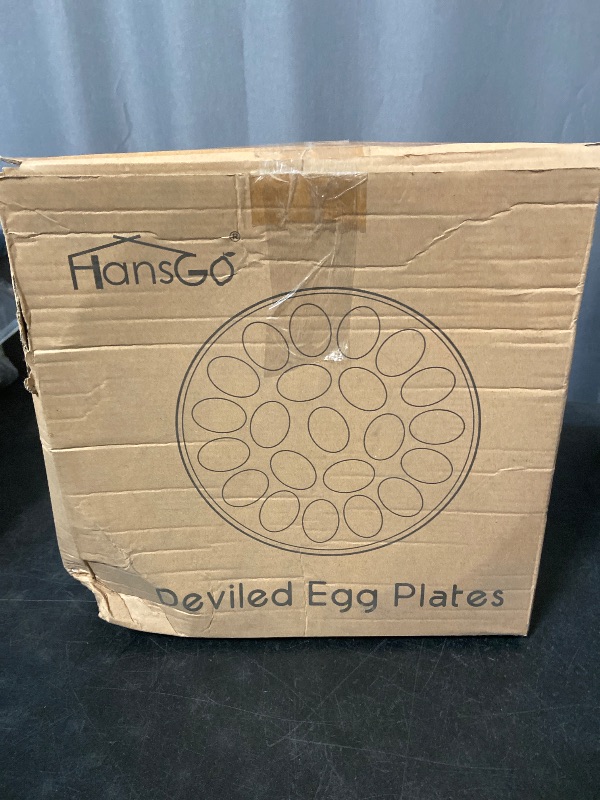 Photo 1 of HANSGO 3PCS Deviled Egg Platter, Brown Deviled Egg Containers Tray Holder Carrier with Lid Including 66 Slots for Kitchen Home Supplies
