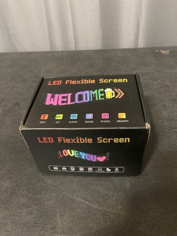 Photo 1 of Car Light Devil Eyes Programmable Flexible LED Display Dynamic Colorful Eye Lamp for Automotive Change the Screen to Anything you want (1 Pack,B 34.8 * 10.2cm)
