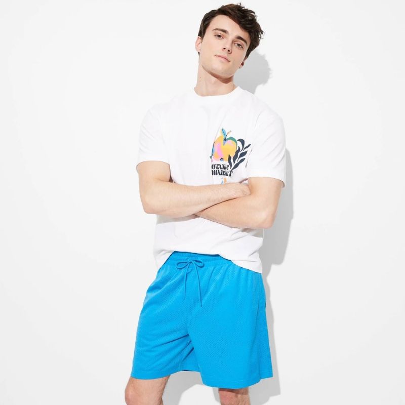 Photo 1 of (XL) Men's 7" Mesh Shorts - Original Use™ Turquoise Blue XL: Lightweight Recycled Polyester, Drawstring Waist, Machine Washable