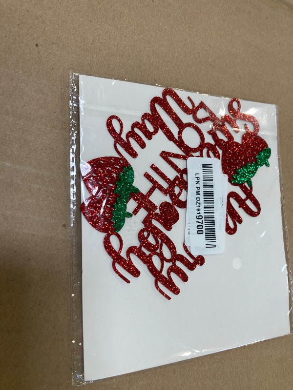 Photo 1 of A Berry Sweet Baby Is On The Way Baby Shower Decorations One Cake Topper Strawberry Cake Toppers Summer Strawberry Theme Party Decorations Welcome Newbaby Birthday Gender Reveal for Kids Supplies