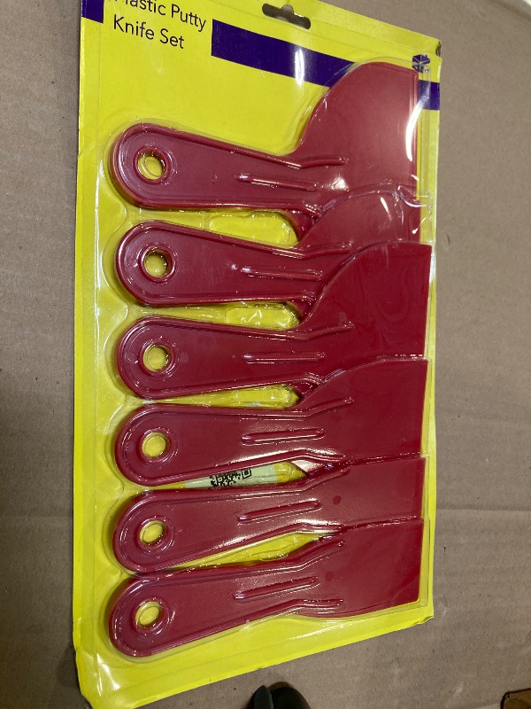 Photo 1 of Bates 6 Pack Plastic Putty Knife Set - Paint Scraper, Spackle Tool, Spreader