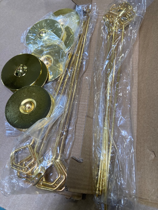 Photo 1 of Urban Deco 16PK Table Number Holders 12 Inches Place Card Holder Metal Table Card Holders Picture Holders for Tables, Card Holder Stand for Wedding Décor Gold Sign Holder