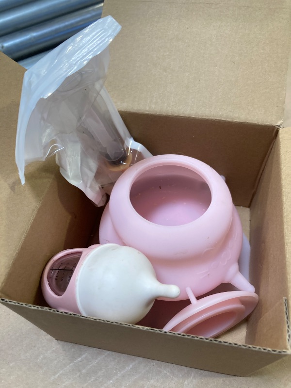 Photo 1 of Anhozuo Puppy Milk Feeder,Dispenser Food Grade Silicone with 4 Dummy Nipples 230ml Capacity,Leak Proof Ideal Height Strong Suction,Puppy Milk Feeding Station for Newborn Dogs(Pink)