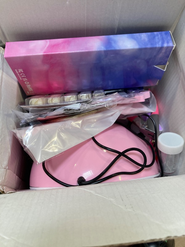 Photo 1 of Acrylic Nail Art Kit-Nail Art Manicure Set Acrylic Powder Brush Glitter File French Tips U V Lamp Nail Art Decoration Tools Nail Drill kit for beginners with everything at home