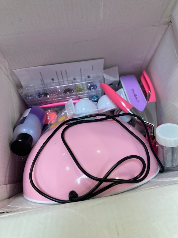 Photo 1 of Acrylic Nail Art Kit-Nail Art Manicure Set Acrylic Powder Brush Glitter File French Tips U V Lamp Nail Art Decoration Tools Nail Drill kit for beginners with everything at home