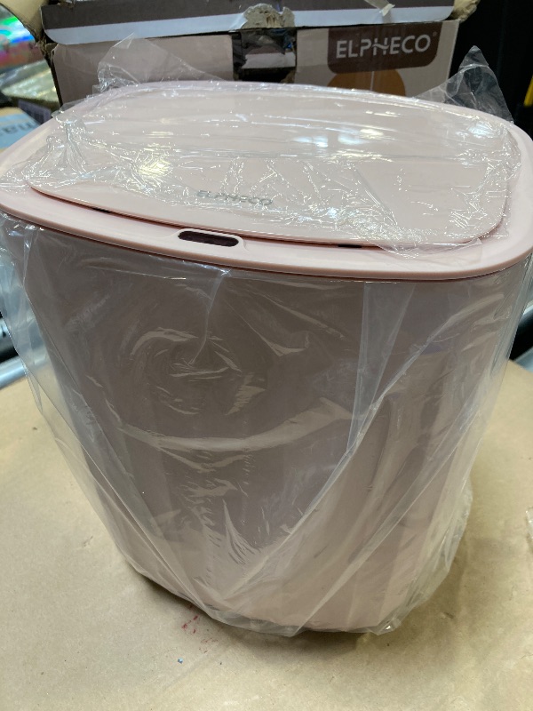 Photo 1 of ELPHECO 3.5 Gallon Waterproof Motion Sensor Bedroom Trash Can with Lid, Automatic Garbage Bin for Bathroom Living Room Office, Pink